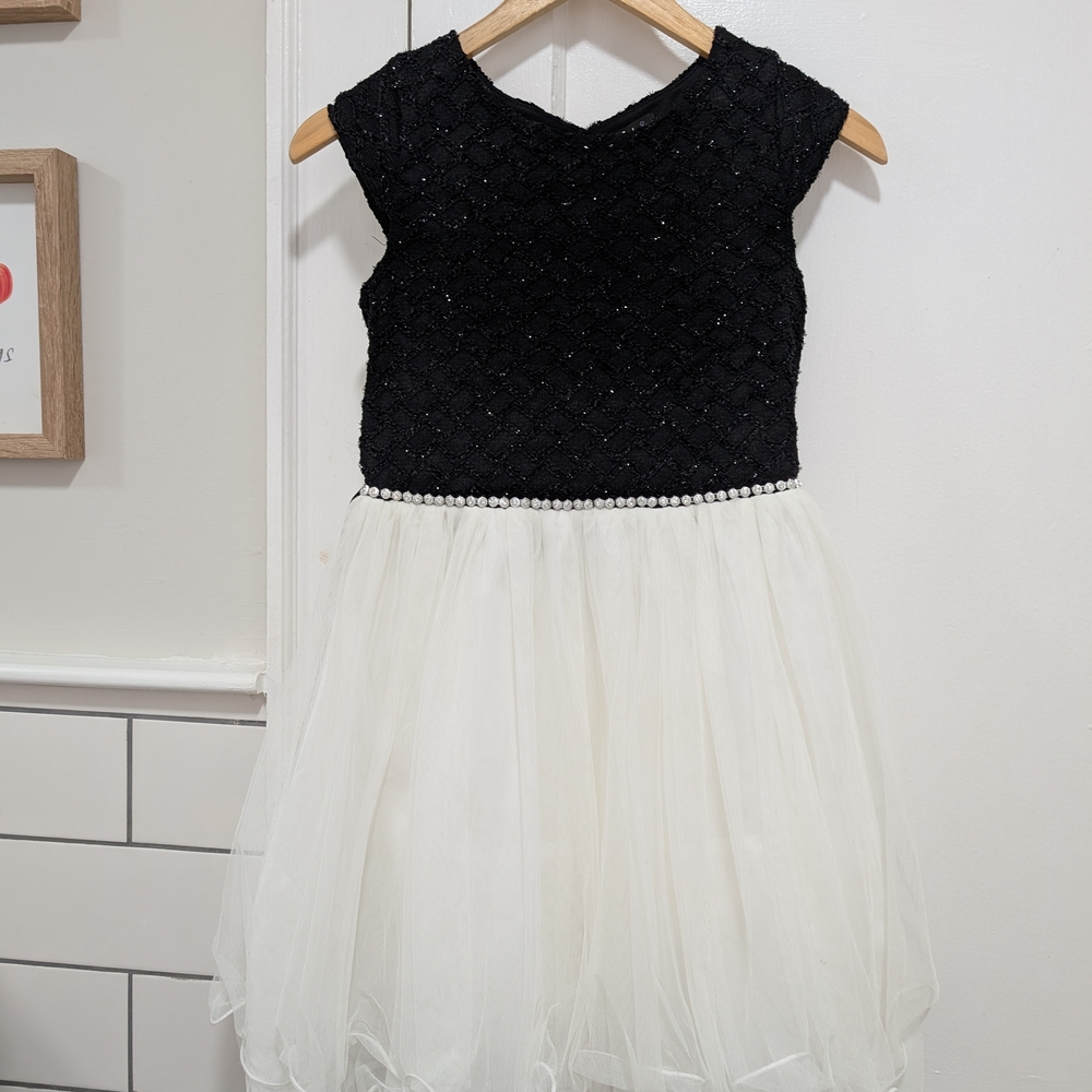 Elegant Black and White Kids Dress